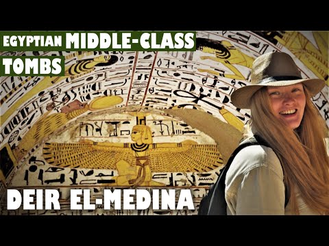 INSIDE TOMBS AND RUINS OF DEIR EL-MEDINA. WORKERS VILLAGE IN ANCIENT EGYPT. LUXOR