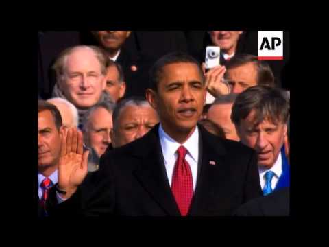 Supreme Court Chief Justice John Roberts re-delivered the oath of office to Obama on Wednesday night