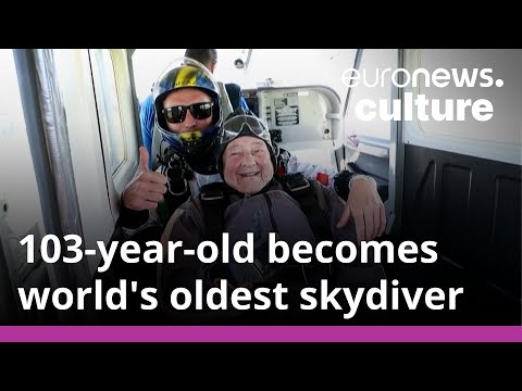 103-year-old Swedish woman sets record for world&#039;s oldest parachuter