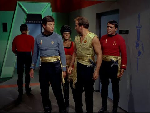 Kirk, McCoy, Scotty, and Uhura are in the Parallel Universe