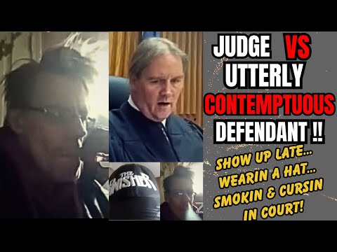 Judge Middleton VS Contemptuous Defendant...Show up Late, Wearing a Hat, Smokin &amp; Cursin in Court!