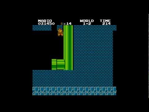 Super Mario Bros Secret Negative Level on World 1-2