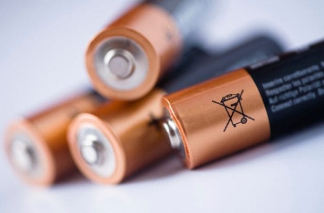 Battery with terminals
