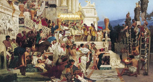 Christians being burned