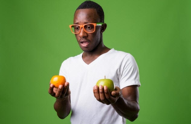 Apples and oranges comparison