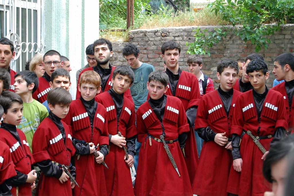 Men wearing Georgian Chokha costumes
