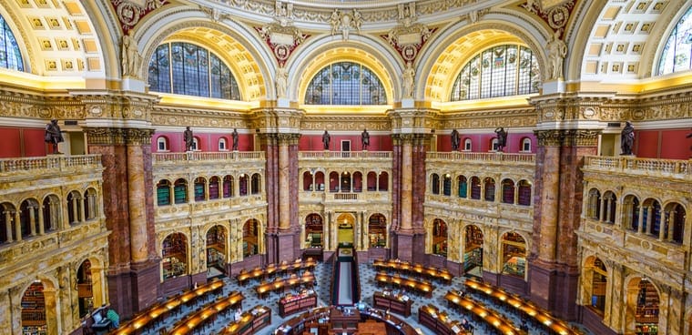 The reading room of the Library of Congress