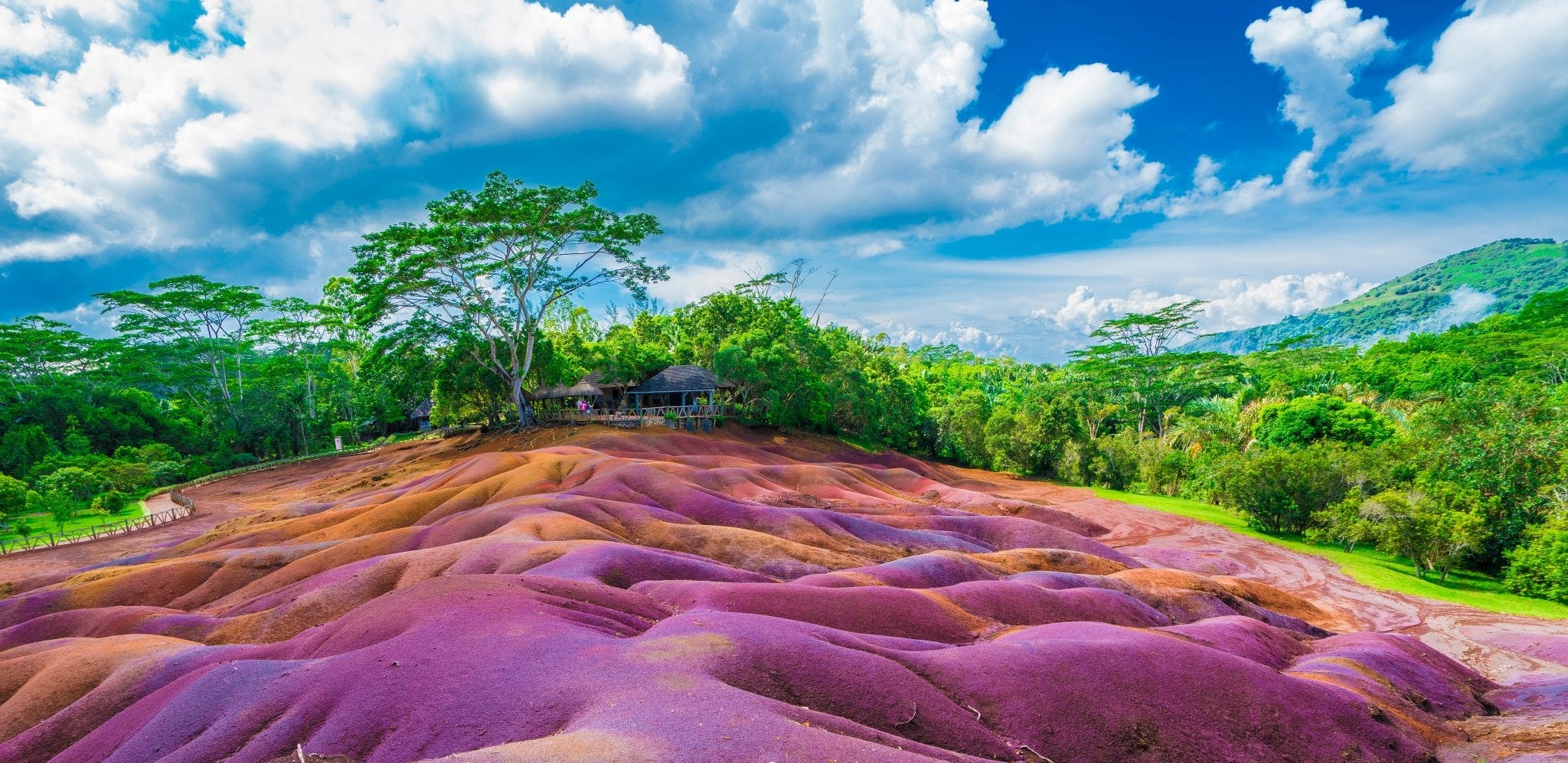 Layers of colored earth in Chamarel