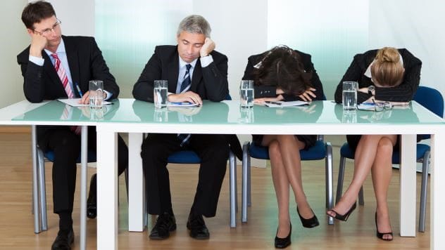 Someone sleeping during a legal trial