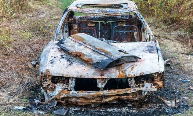 burned car