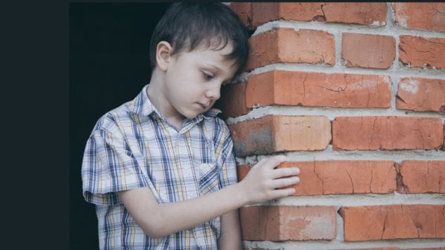 A sad boy indicating the lost child