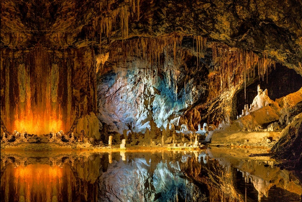 Colorful formations in Saalfeld Fairy Grottoes
