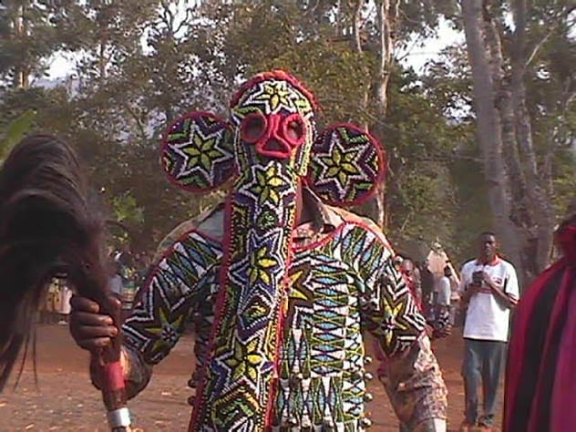 Person wearing an Elephant Mask in Cameroon