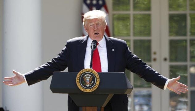 President Trump announcing decision to withdraw from Paris Agreement