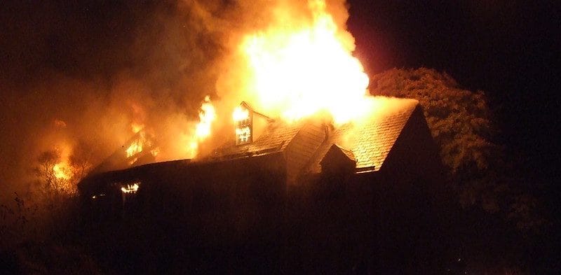 The Murder Castle on fire