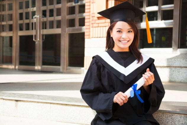 A group of female graduates