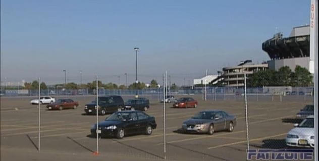 Abandoned cars at Giants Stadium after 9/11