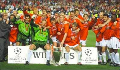 Manchester United celebrating their victory