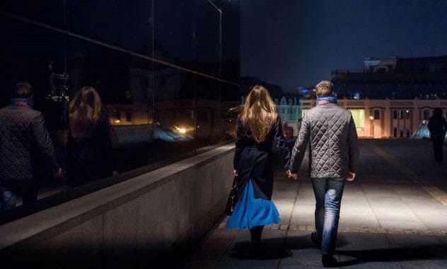 Couple walking together