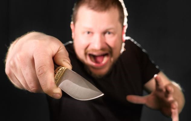 Knife wielding man