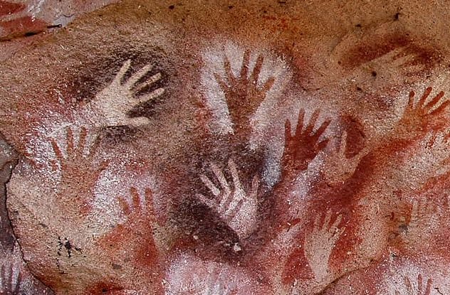 Cave painting handprints
