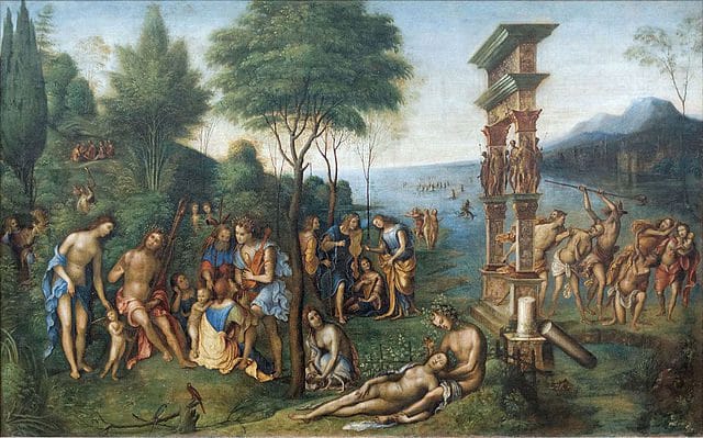 Ancient painting of Comus