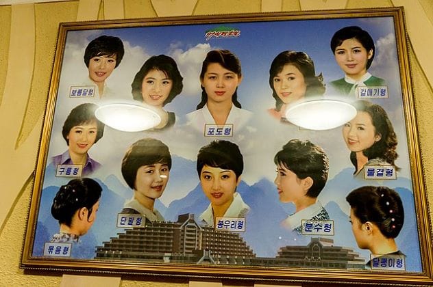Women with state-approved haircuts