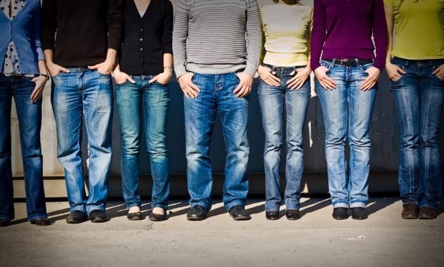 A pair of blue jeans