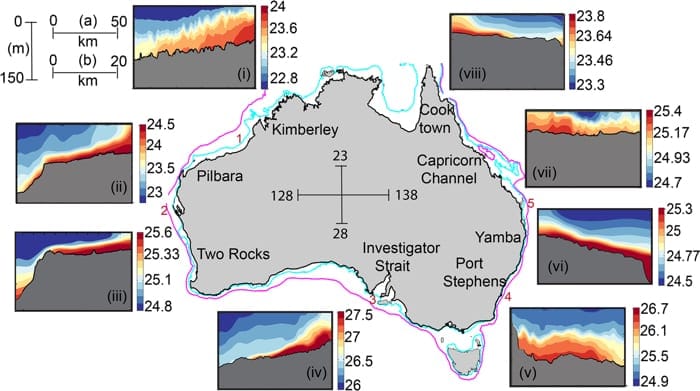 Underwater rivers along Australia's coast