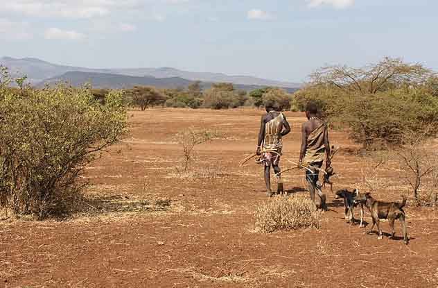 Depiction of hunter-gatherers thriving in nature