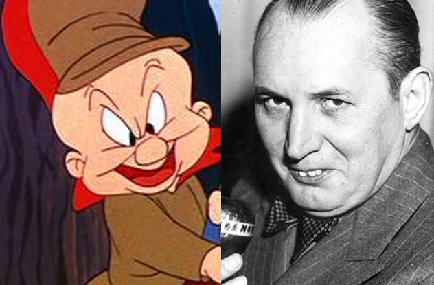 Elmer Fudd cartoon image and Robert Ripley photo