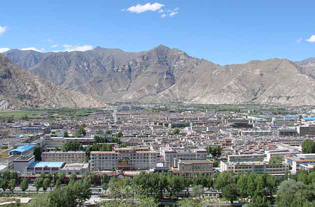 View of Potala Palace in Tibet, symbolizing its complex history