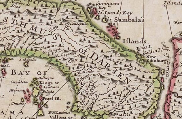 Painting depicting the struggles of the Scottish Darien colony