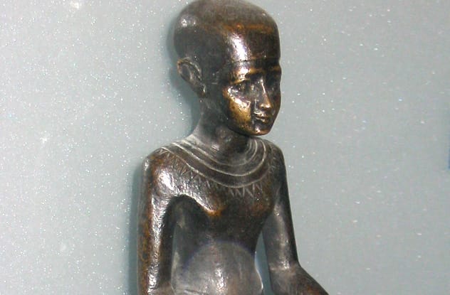Statue of Imhotep, ancient Egyptian polymath and physician, depicted as a deity