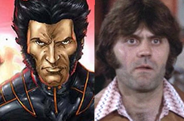 Wolverine comic art and Paul D’Amato in Slap Shot