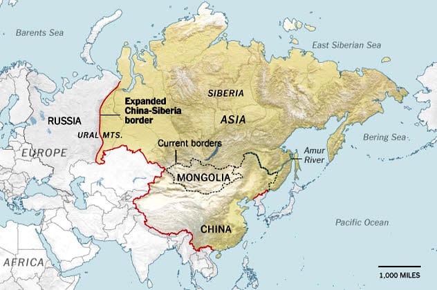 Siberia changing borders