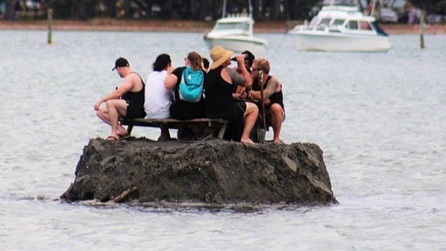 Friends building an island to avoid alcohol ban