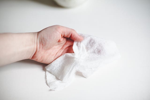 Stack of baby wipes