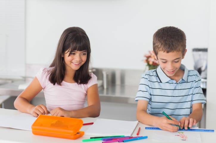Student with writing on their face