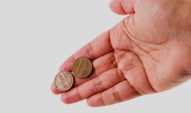 Two U.S. pennies, symbolizing the low bounty on Castro.