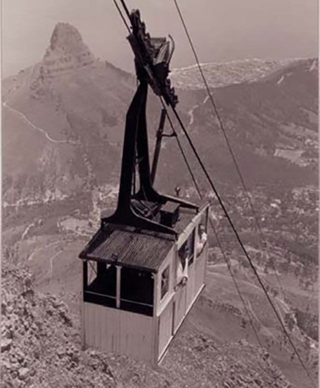 The first Table Mountain cable car