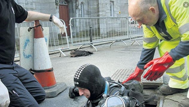 Gardai search manhole