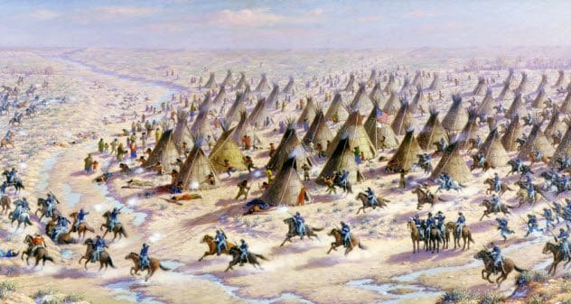 Artistic representation of the Sand Creek Massacre