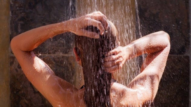 showering