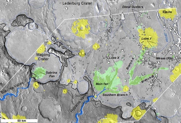 Hypanis Valles sediment fan