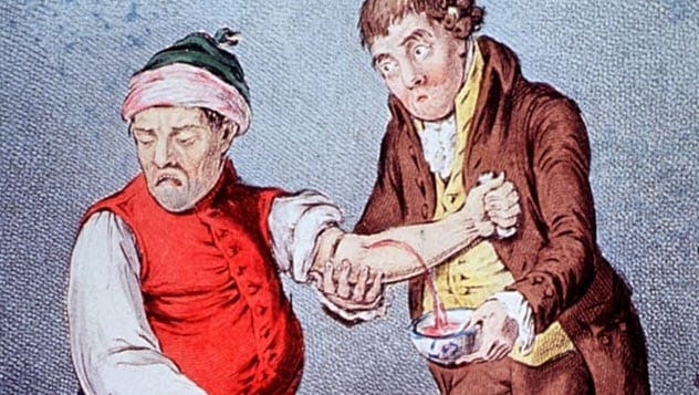 Aristocrats practicing bloodletting