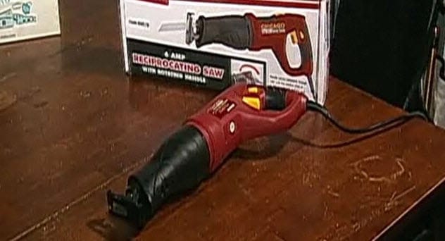 Sex toy on reciprocating saw