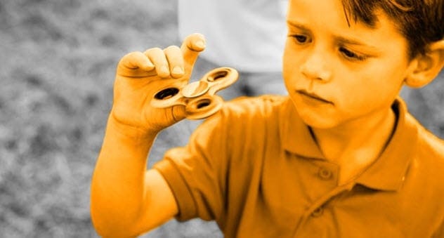Child fixated on an object