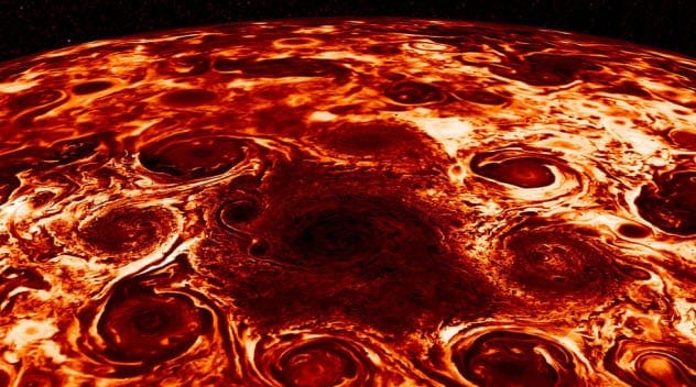 Storms on Jupiter