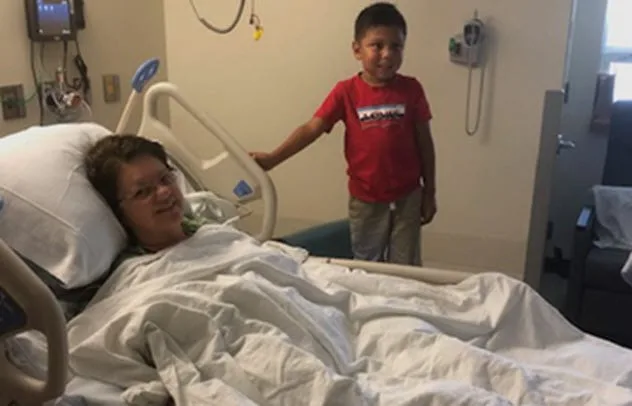 Max Meza with his teacher Joyce Darr